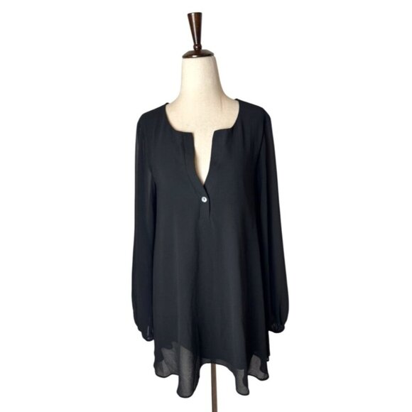 Show Me Your Mumu Shirt Women Small Black Chiffon Jamie Tunic Whimsigoth‎ Flowy - Picture 2 of 11